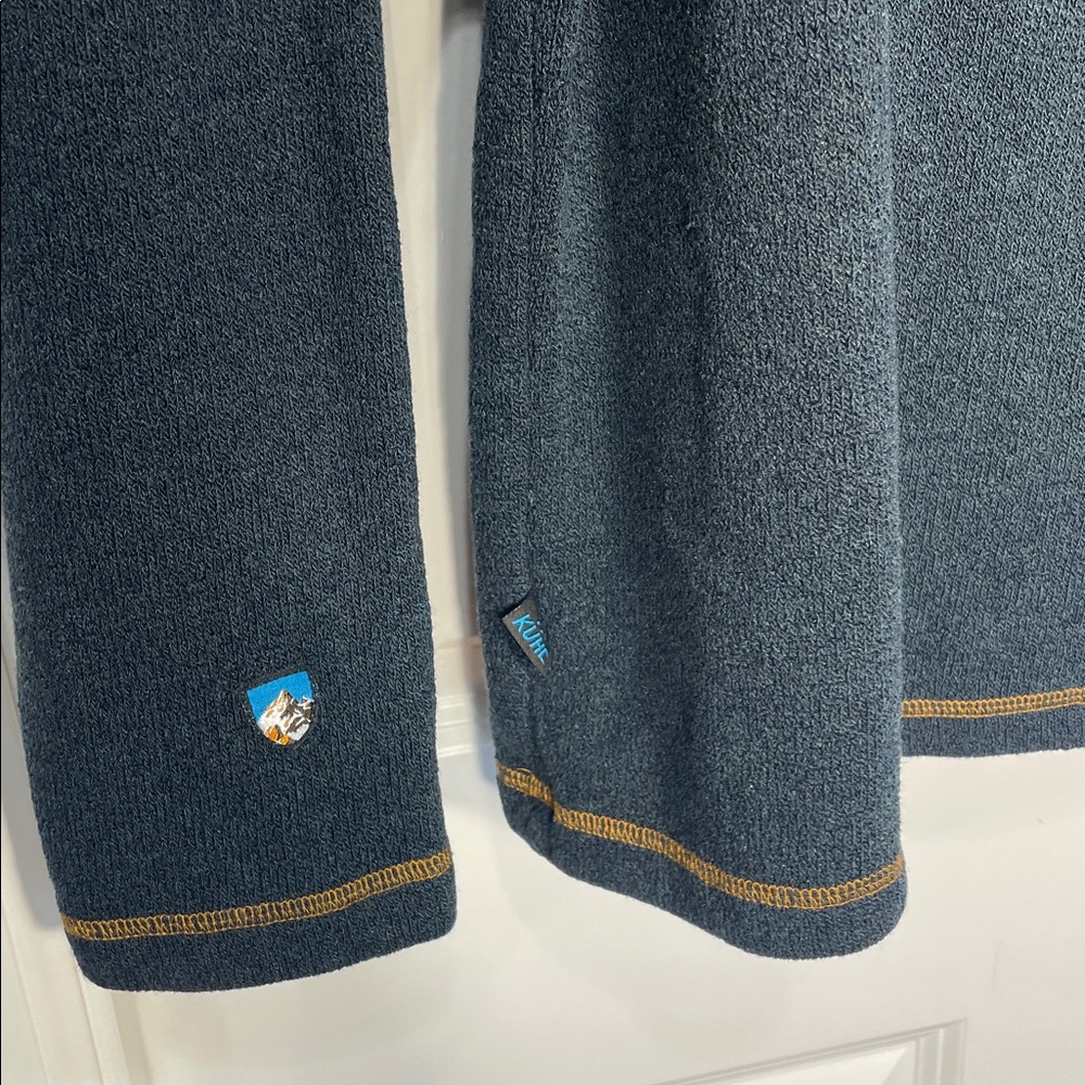 Kuhl Men’s Stovepipe Alfpaca Fleece Pullover Large Shearling-lined Collar Blue - Picture 7 of 16